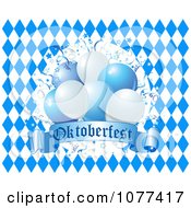 Poster, Art Print Of Oktoberfest Balloons Over Blue And White Diamonds