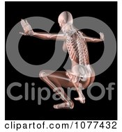 Clipart 3d Female Medical Skeleton Doing A Yoga Pose 2 Royalty Free CGI Illustration