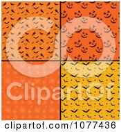 Clipart Seamless Vampire Bat Halloween Pumpkin And Cobweb Backgrounds Royalty Free Vector Illustration