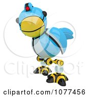 Poster, Art Print Of 3d Robotic Blue Tweet Bird Glancing