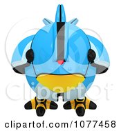 Poster, Art Print Of 3d Robotic Blue Tweet Bird Facing Front