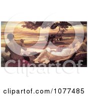 Painting Of Women Watching A Man Playing A Flute Idyll By Frederic Lord Leighton Royalty Free Historical Clip Art by JVPD