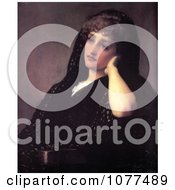 Painting Of A Woman In Black Reminiscing Memories By Frederic Lord Leighton Royalty Free Historical Clip Art