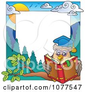 Clipart Professor Owl School Frame 3 Royalty Free Vector Illustration