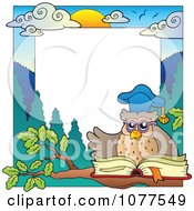 Clipart Professor Owl School Frame 2 Royalty Free Vector Illustration