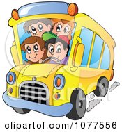 Poster, Art Print Of Happy Students On A School Bus