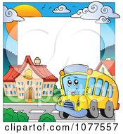 Poster, Art Print Of School Bus And Building Frame