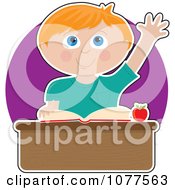 Clipart School Boy Student Raising His Hand To Answer A Question In Class Royalty Free Vector Illustration by Maria Bell