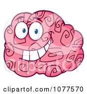 Clipart Brain Character Smiling Royalty Free Vector Illustration by Hit Toon