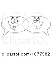 Poster, Art Print Of Outlined Speech Balloon Characters Chatting