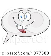 Clipart Happy Speech Balloon Character Royalty Free Vector Illustration