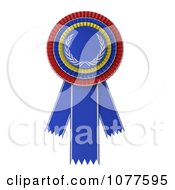 Poster, Art Print Of 3d Blue Red And Yellow Rosette Award Ribbon