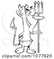 Clipart Outlined Devil With Hooves Royalty Free Vector Illustration