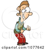 Clipart College Boy Giving Two Thumbs Up Royalty Free Vector Illustration