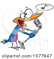 Clipart Karaoke Bird Singing Royalty Free Vector Illustration