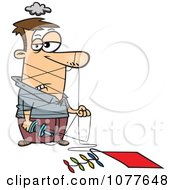 Clipart Man Tangled In Kite String Royalty Free Vector Illustration