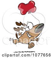Poster, Art Print Of Birthday Dog Running With A Party Balloon