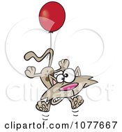 Poster, Art Print Of Birthday Cat Floating With A Party Balloon