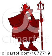 Poster, Art Print Of Red Devil Laughing And Holding A Pitchfork