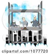 Poster, Art Print Of Three Skyscraper Iron Workers Eating Lunch Above The Clouds