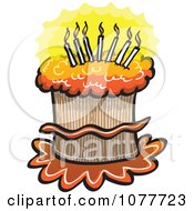 Clipart Lit Candles On A Birthday Cake Royalty Free Vector Illustration by Zooco #COLLC1077723-0152