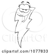 Clipart Outlined Female Lightning Bolt Royalty Free Vector Illustration by Hit Toon