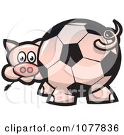 Clipart Soccer Ball Butt Pig Royalty Free Vector Illustration by jtoons #COLLC1077836-0139