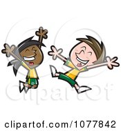 Poster, Art Print Of Happy Soccer Kids Jumping