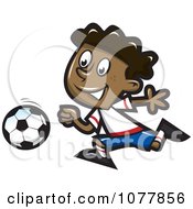 Poster, Art Print Of Black Boy Playing Soccer