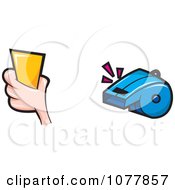 Clipart Soccer Referee And Whistle Royalty Free Vector Illustration