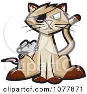 Clipart Pirate Cat And Mouse Royalty Free Vector Illustration