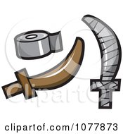 Clipart Cardboard Pirate Sword Covered In Duct Tape Royalty Free Vector Illustration by jtoons #COLLC1077873-0139