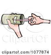 Clipart Hand Making A Can Sling Shot Royalty Free Vector Illustration