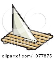 Poster, Art Print Of Log Pirate Boat With A Sail
