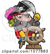Clipart Pirate Captian Steering Royalty Free Vector Illustration by jtoons #COLLC1077883-0139