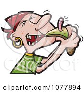 Clipart Pirate Eating Food With A Worm Royalty Free Vector Illustration