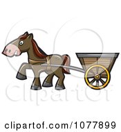 Clipart Horse Pulling A Cart Royalty Free Vector Illustration by jtoons #COLLC1077899-0139