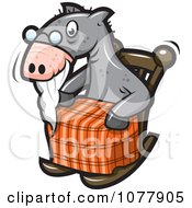Clipart Old Horse In A Rocking Chair Royalty Free Vector Illustration by jtoons #COLLC1077905-0139