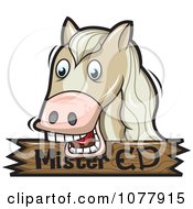 Clipart Horse Over A Mister Ed Sign Royalty Free Vector Illustration by jtoons