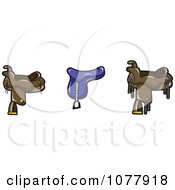Clipart Horse Saddles Royalty Free Vector Illustration by jtoons