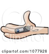 Clipart Hand Holding A Spy Camera Royalty Free Vector Illustration