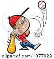 Clipart Baseball Player Swinging His Bat Royalty Free Vector Illustration by jtoons #COLLC1077929-0139