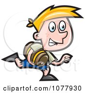 Clipart Cabin Boy Running With A Barrel Royalty Free Vector Illustration
