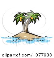 Clipart Coconut Palm Trees On An Island Royalty Free Vector Illustration by jtoons #COLLC1077938-0139