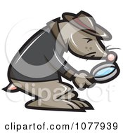 Clipart Mole Investigator Using A Magnifying Glass Royalty Free Vector Illustration by jtoons #COLLC1077939-0139