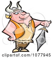Clipart Strong Viking And Sword Royalty Free Vector Illustration