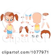 Clipart Girl With Assembly Design Elements Royalty Free Vector Illustration