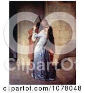 Man Passionately Kissing A Woman At The Base Of A Staircase The Kiss By Francesco Hayez Royalty Free Historical Clip Art