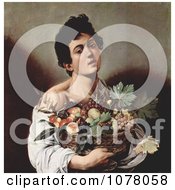 Poster, Art Print Of Young Man Holding A Basket Of Fruit
