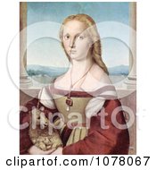Poster, Art Print Of Portrait Of A Young Woman With A Baby Unicorn